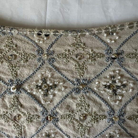 Talbots silk beaded brocade, lined, 12, sequins‎ short sleeved dressy formal top - Picture 9 of 11